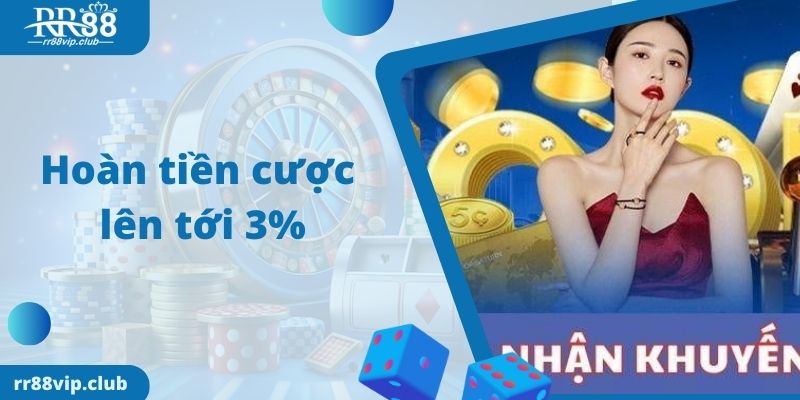 Hoàn tiền cược lên tới 3% 